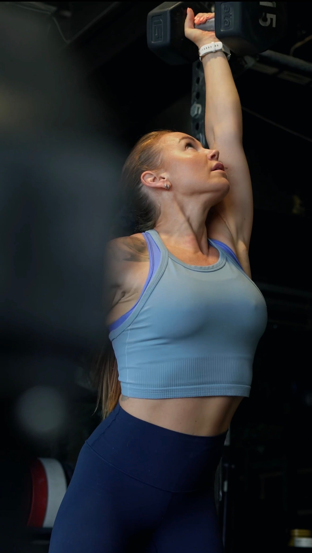 Athlete working the rig